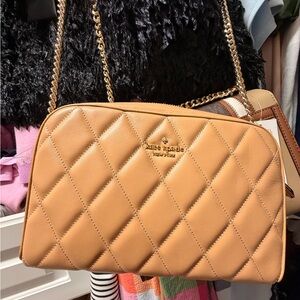 Kate Spade Camel Quilted Crossbody Bag